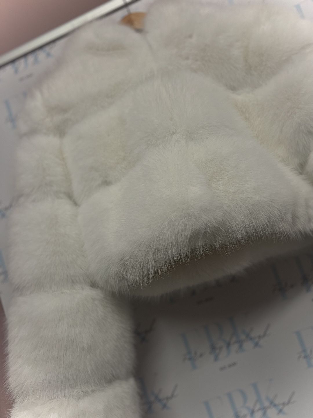 Luxury White Cropped Faux Fur Coat