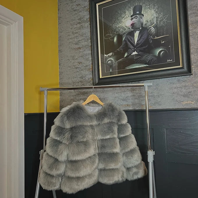Light Grey Faux Fur Coat