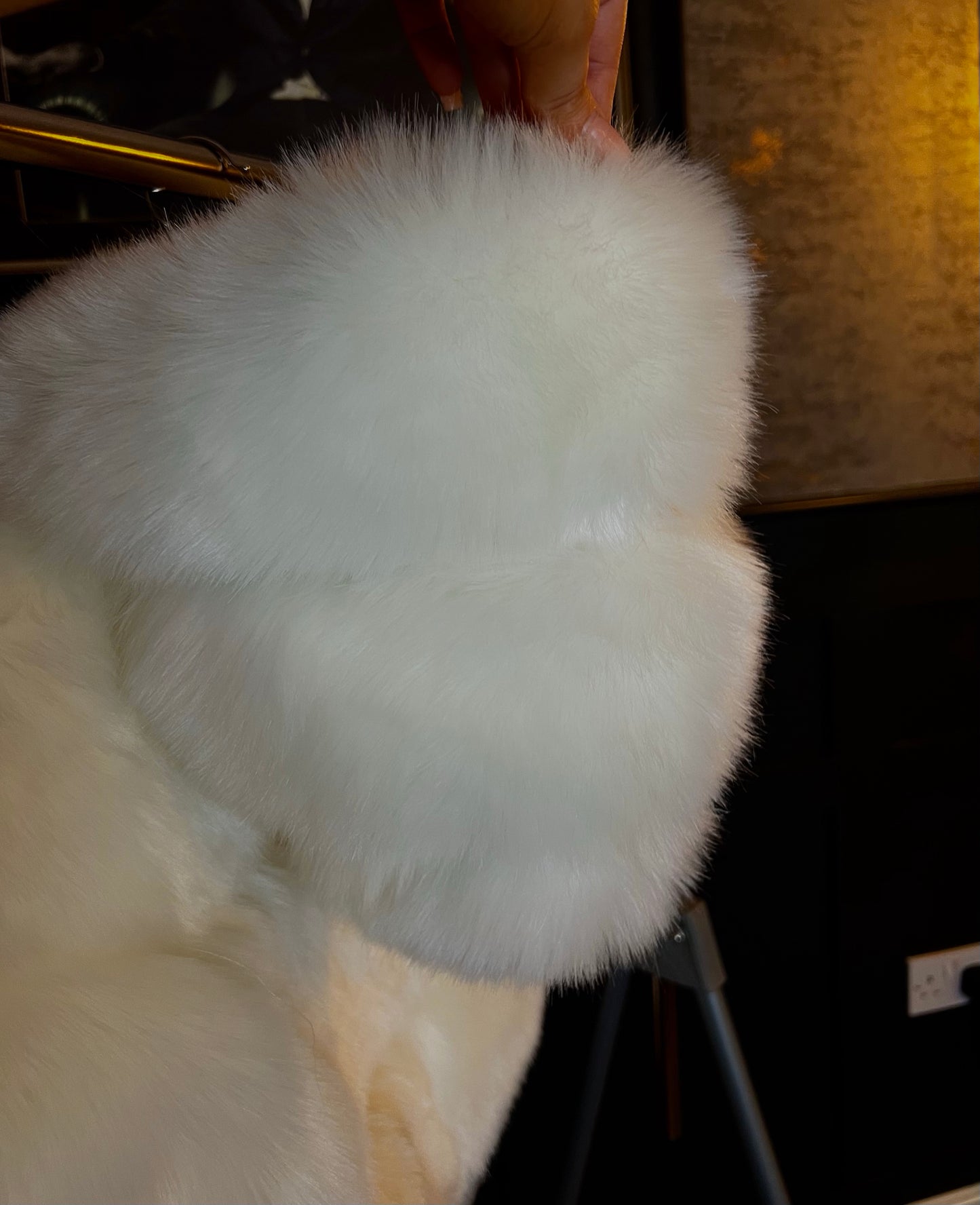 White Cropped Faux Fur Coat