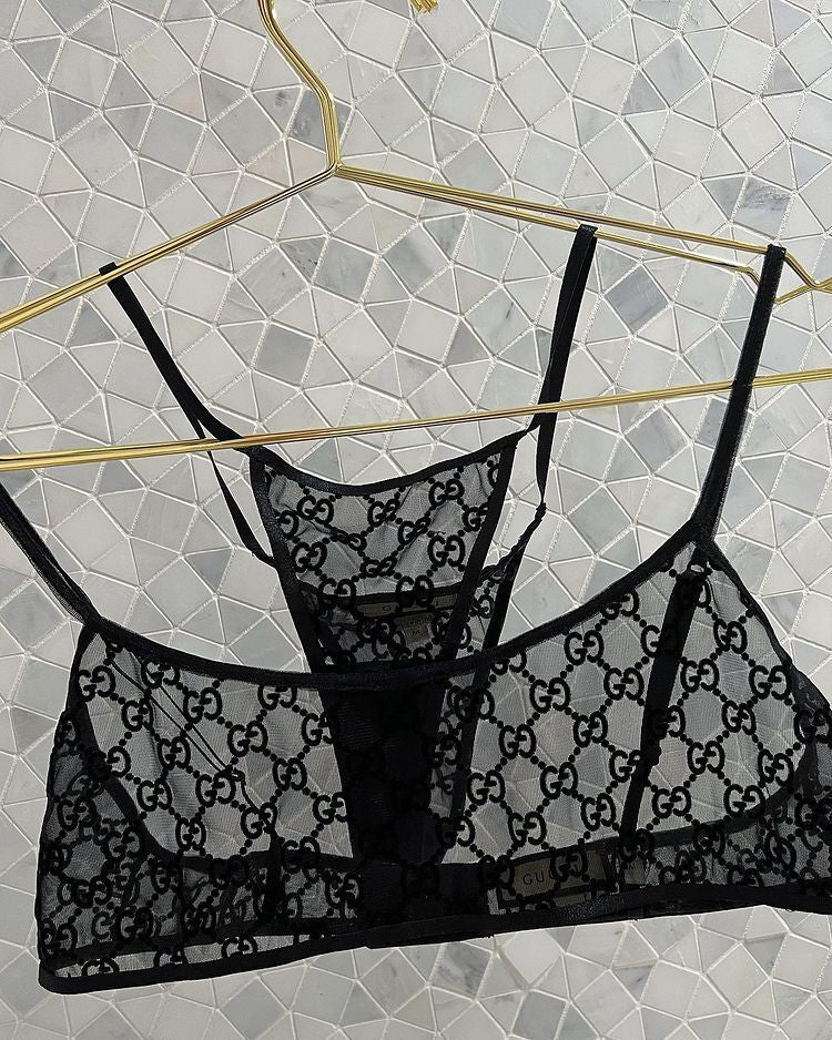 Black G Thong Underwear Set