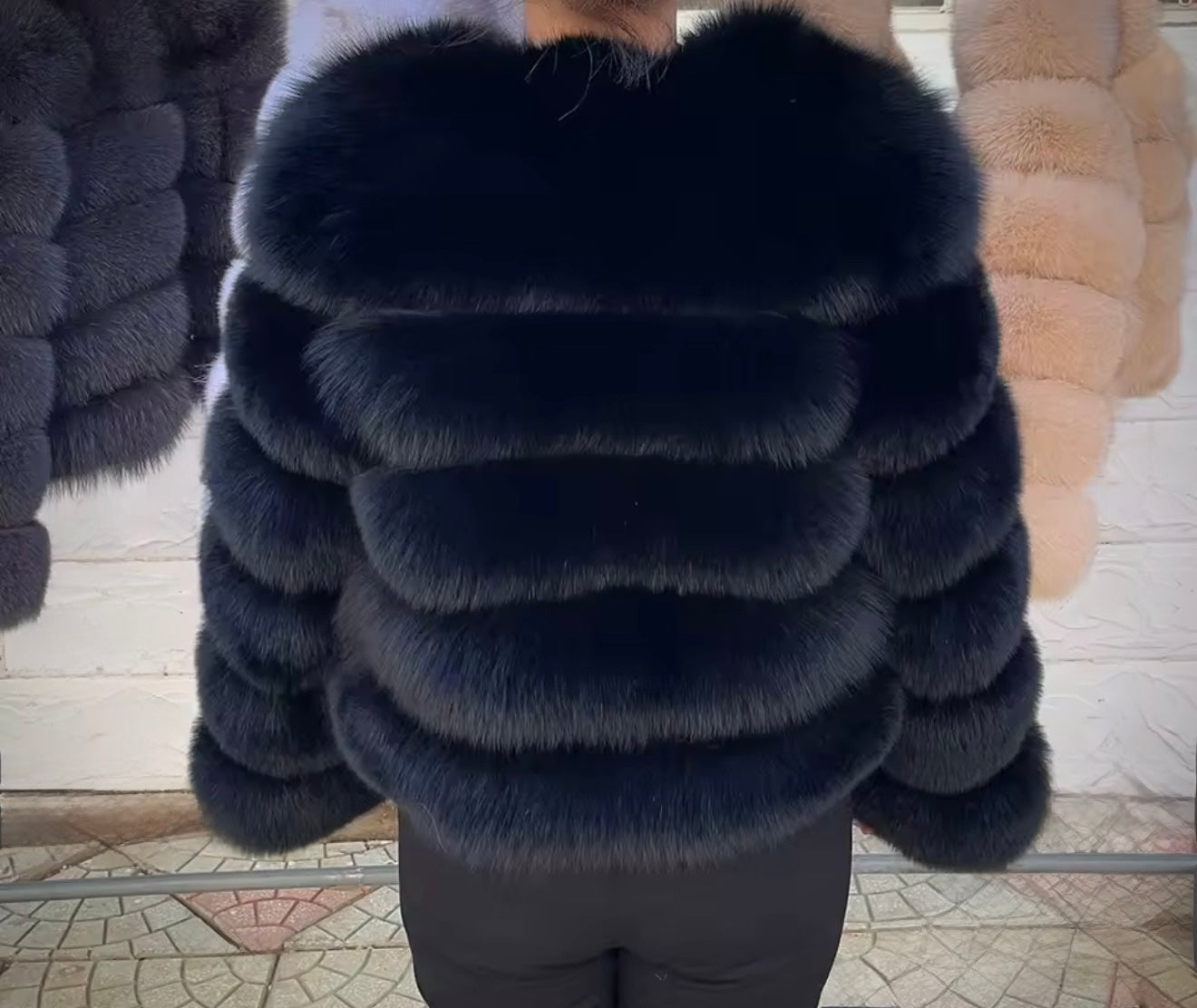 Black Real Fur Coat