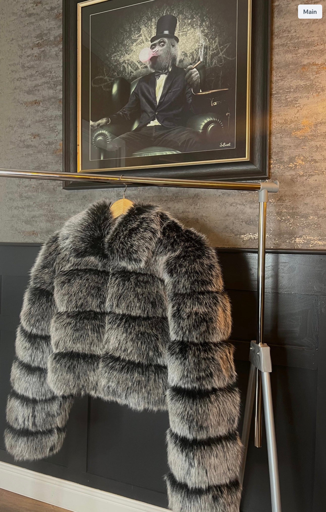 FoxGrey Collar Faux Fur Coat