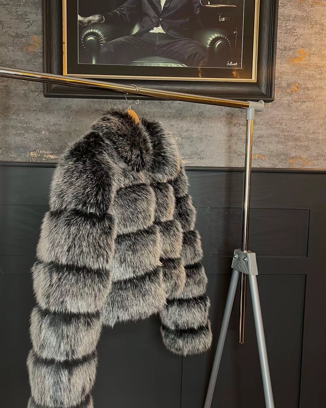 FoxGrey Collar Faux Fur Coat