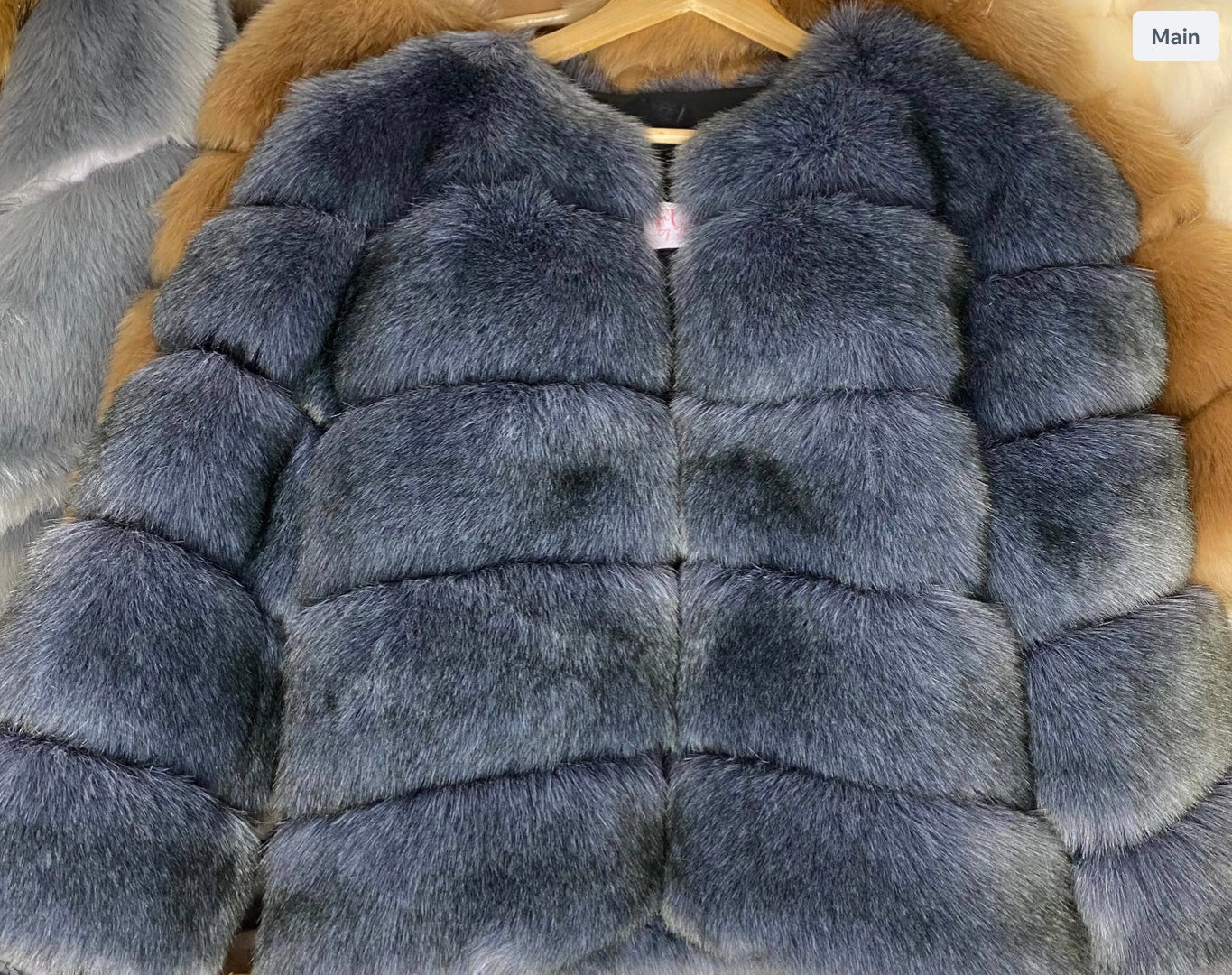 Grey Faux Fur Coat