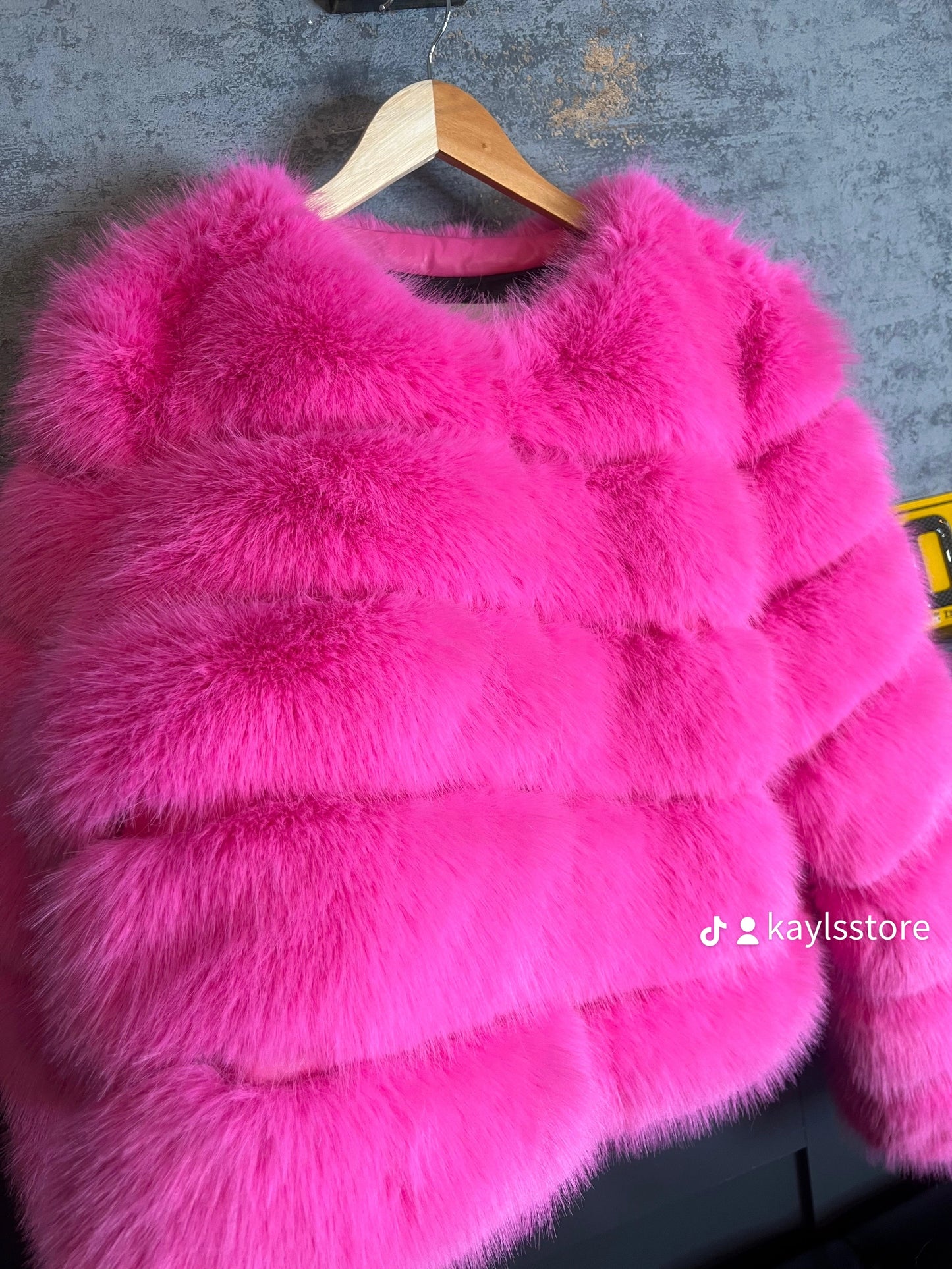 Hot Pink Faux Fur Coat