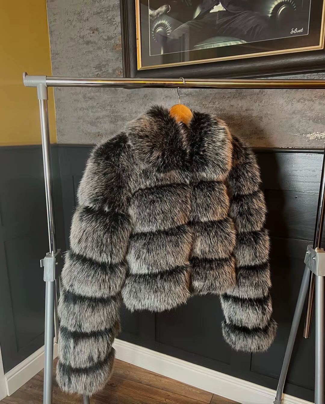 FoxGrey Collar Faux Fur Coat