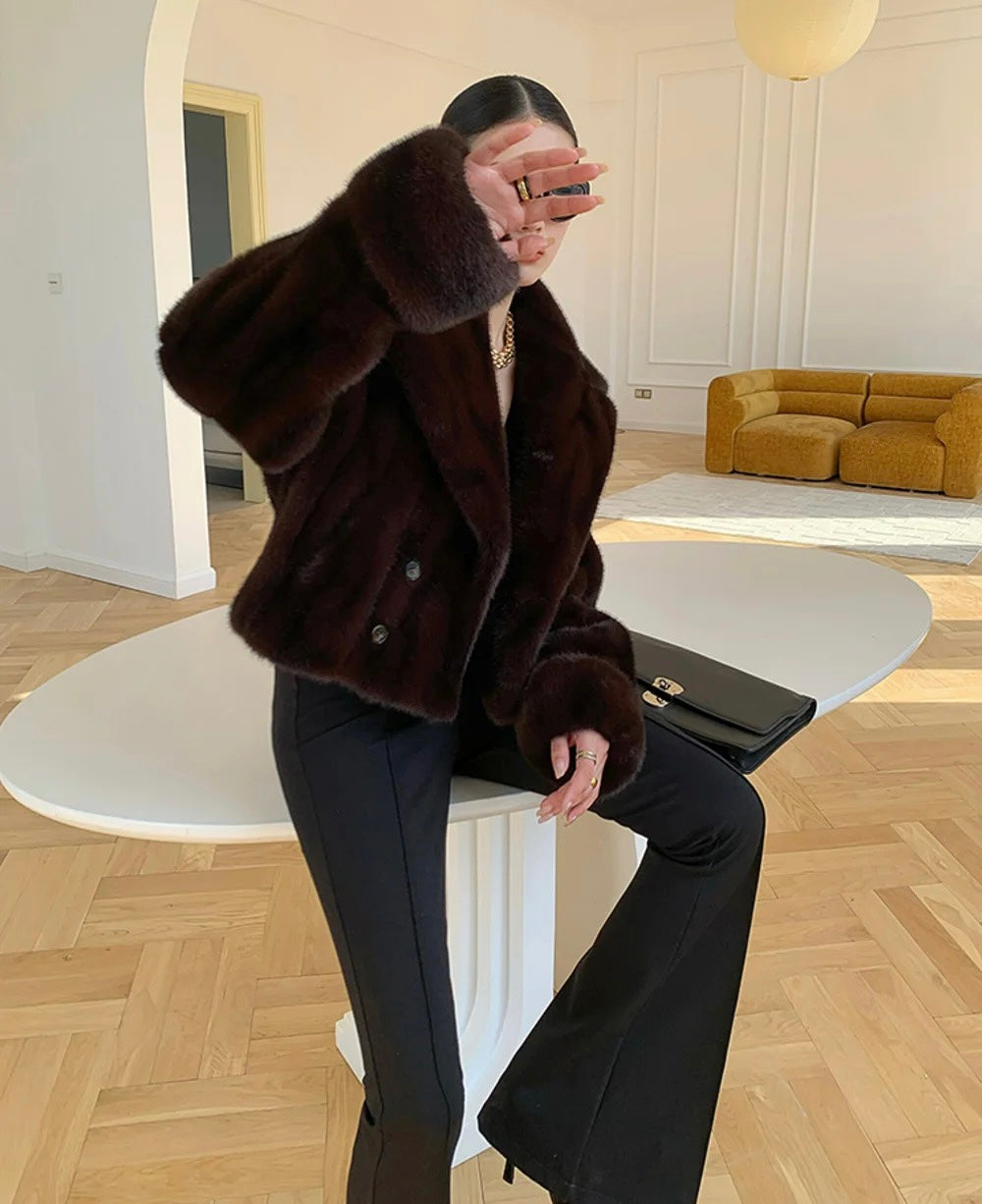 Brown Mink Faux Fur Coat
